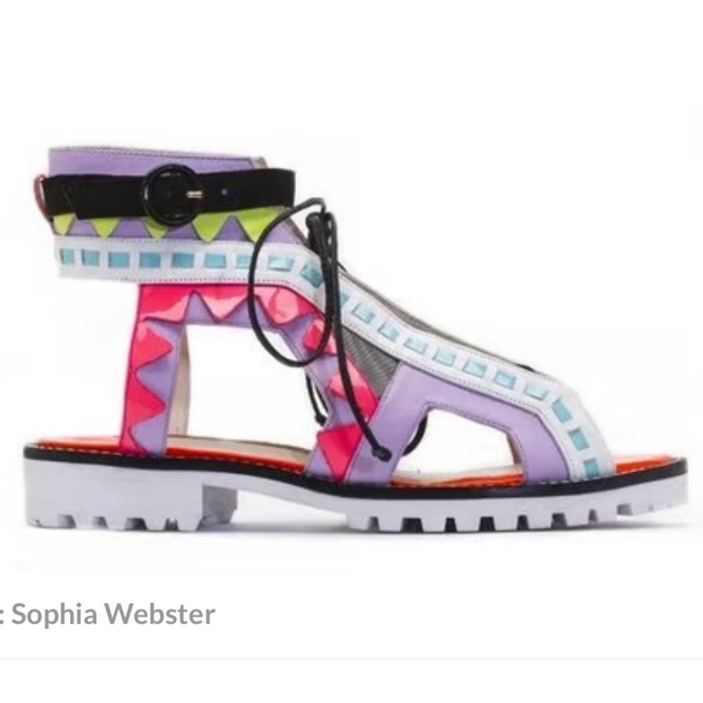 Sophia Webster Neon Sandals with Ankle Strap